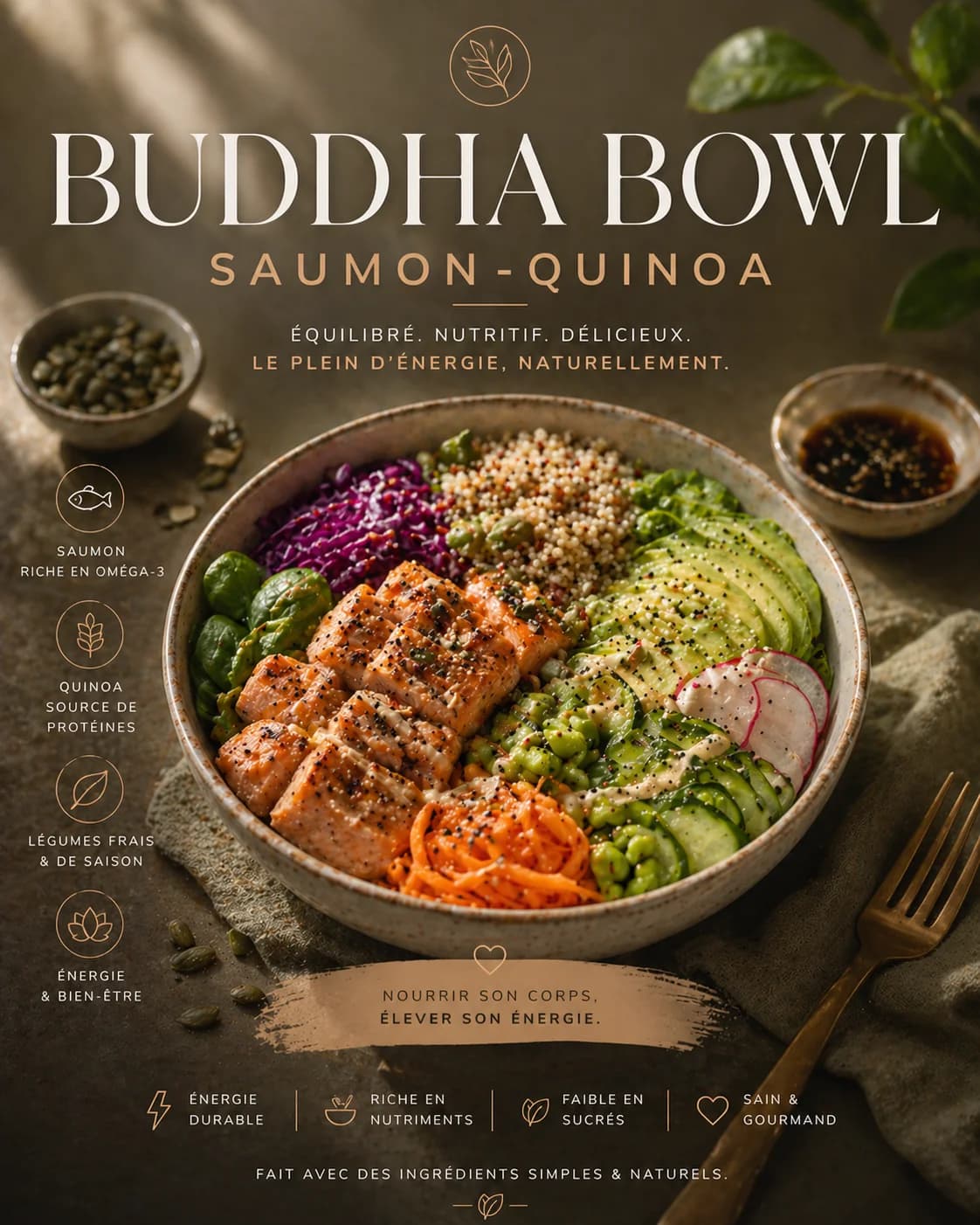 Buddha bowl saumon-quinoa