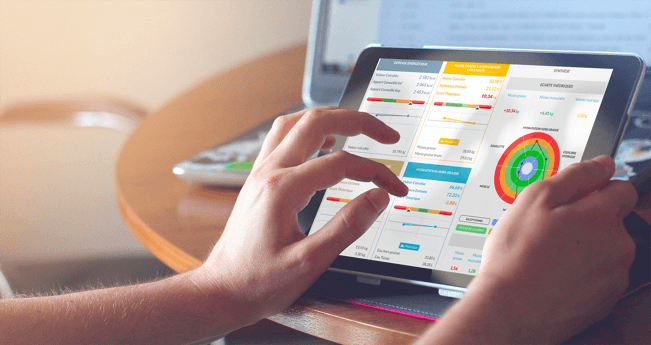 Suivi de composition corporelle sur tablette